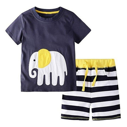 Baby Boy Clothes Set Cartoon T shirt Short Sleeve