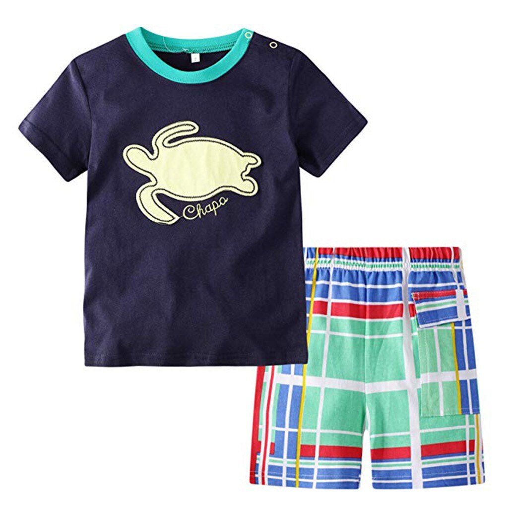 Baby Boy Clothes Set Cartoon T shirt Short Sleeve