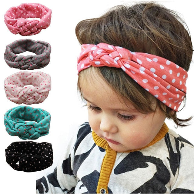 New Fashion baby girl headband Dot Cross Children