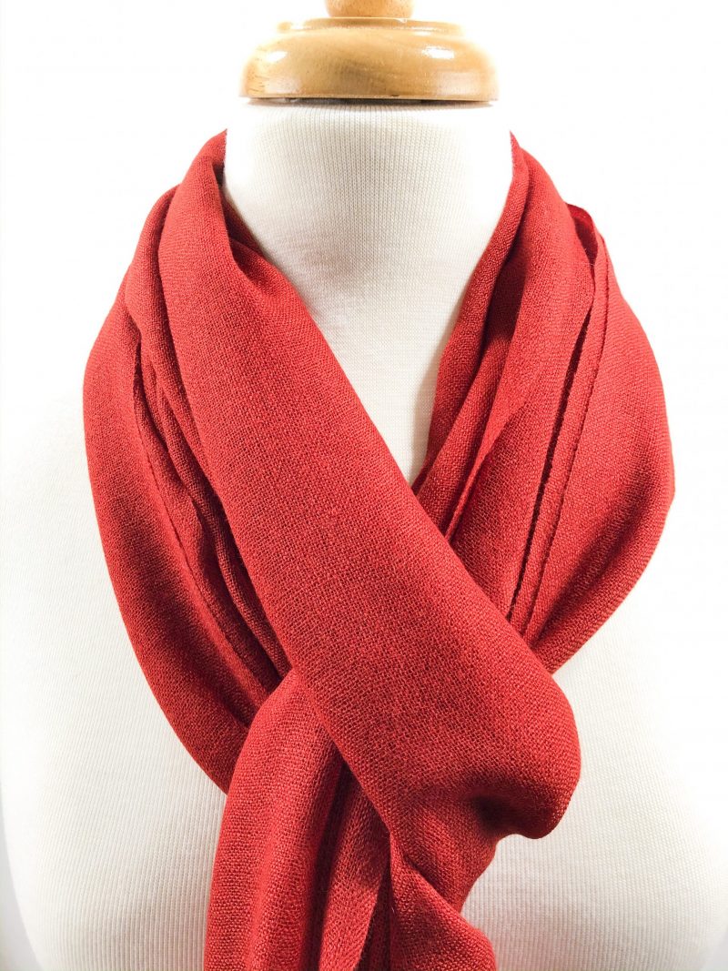 Red Cashmere Lightweight Solid Scarf