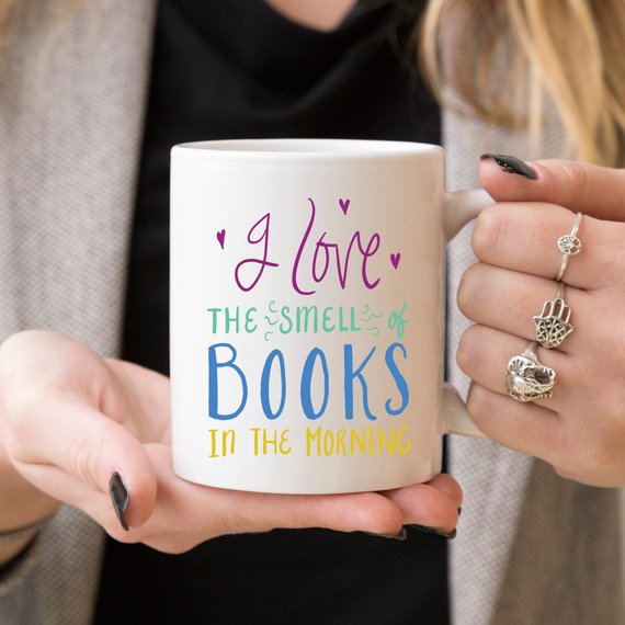 I Love The Smell Of Books, Literary Gift, Coffee